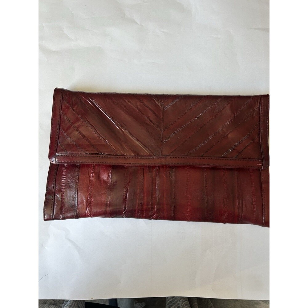 Vintage Classic Eel Skin Leather Purse Handbag Clutch